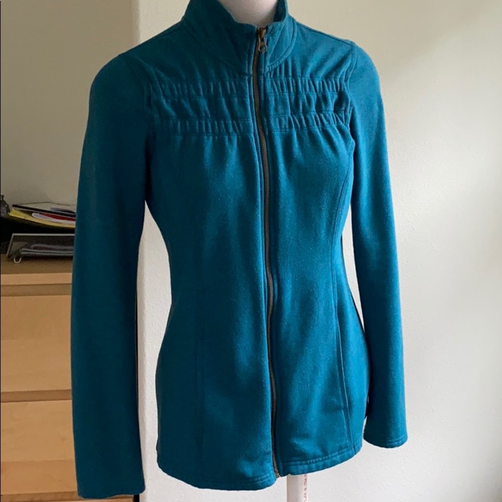 Zella Full Zip Activewear Jacket Hoodie Track Top Athletic Performance Teal S